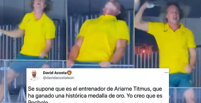 "Pocholo" se convierte en 'trending topic' tras esta celebración del entrenador de la nadadora Ariarne Titmus