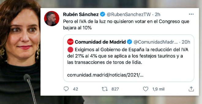 Críticas a la Comunidad de Madrid por 'exigir' al Gobierno que baje el IVA de la tauromaquia: "Buena pasada de frenada"