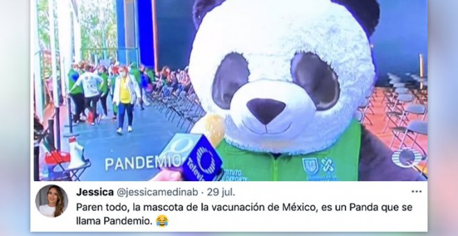 "Paren todo, la mascota de la vacunación de México es un panda que se llama Pandemio"
