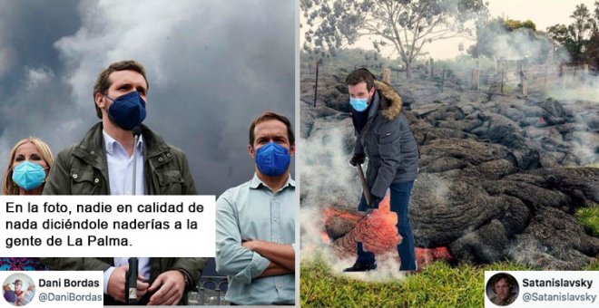 "Pablo Casado vendiendo humo (esta vez, literalmente)": los mejores tuits y memes de su visita a La Palma