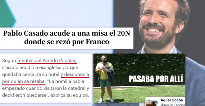 "¿A quién no le ha pasado de ir misa un 20N y meterse casualmente en una de las 11 en España en honor a Franco?"