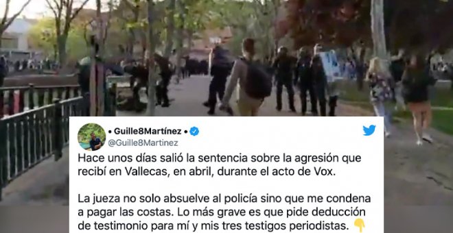 "No es un ataque a mí y mis compañeros, sino a toda la profesión": el hilo del periodista imputado tras denunciar una agresión policial