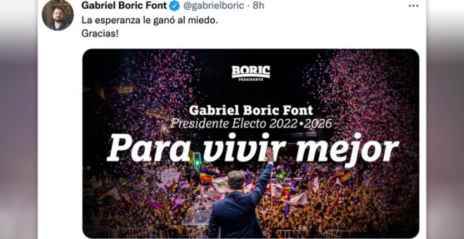 "Qué importante es el mensaje que Chile manda al mundo": los tuiteros reflexionan sobre la victoria de Gabriel Boric