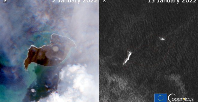 Termina de desaparecer la isla del volcán de Tonga