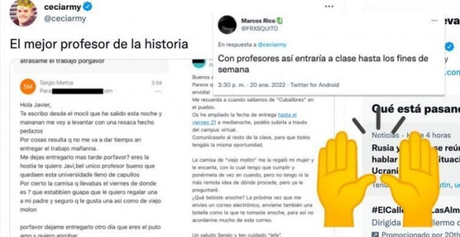 La parábola del 'alumno fiestero' y el 'profesor jefe' que arrasa en Twitter