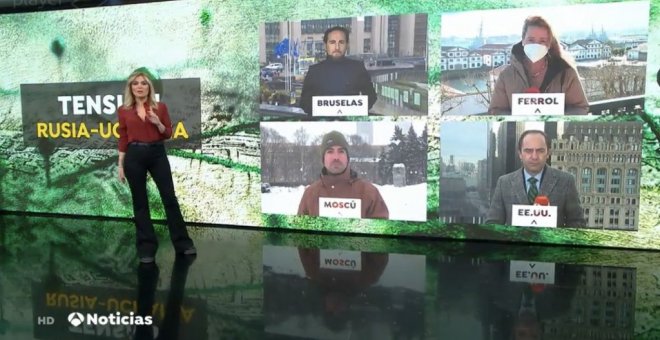 Cachondeo en Twitter por un directo en los informativos de Antena 3 sobre Ucrania: "Las cuatro superpotencias mundiales"