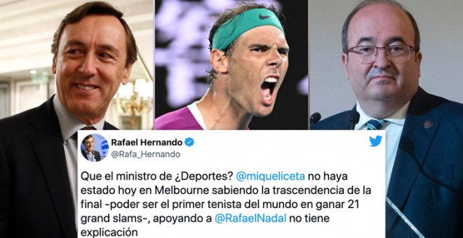 Hernando intenta malmeter contra el Gobierno con la victoria de Nadal y el ministro Iceta le responde