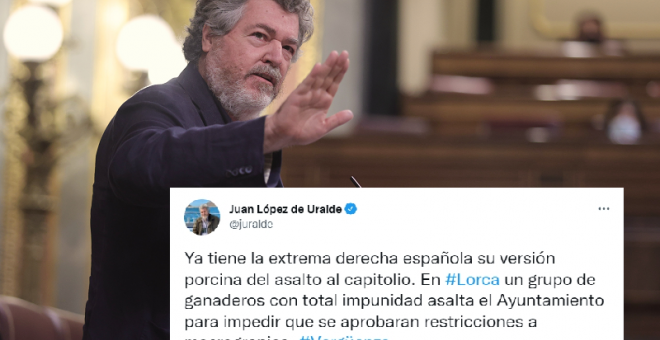 "La versión porcina del asalto al Capitolio": así define López de Uralde la violenta irrupción de un grupo de ganaderos en el Ayuntamiento de Lorca