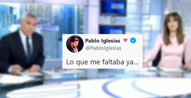 La reacción de Pablo Iglesias al lapsus de una presentadora de informativos: "Lo que me faltaba ya..."