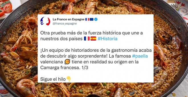 La broma de la embajada francesa en España que casi provoca un "incidente diplomático": "La paella tiene su origen en Francia"