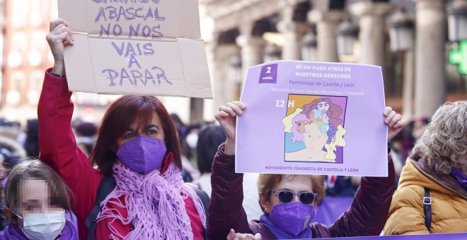 Revolución feminista en apoyo a las mujeres de Castilla y León tras la investidura de Vox con Mañueco