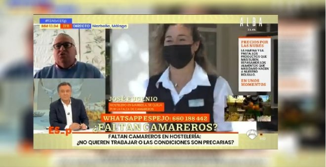 "Igual no encuentra camareros porque las mujeres no quieren trabajar con un jefe que las llama feminazi": el corte en directo al dueño de un asador