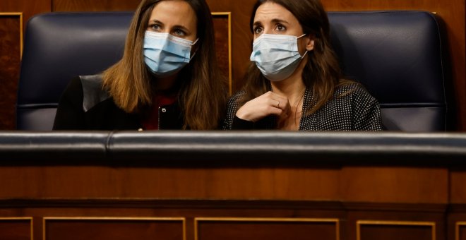 Ione Belarra e Irene Montero presentan en Bruselas el futuro del sistema de cuidados en España