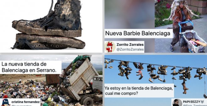 Choteo en las redes con las zapatillas 'destrozadas' de Balenciaga por 1.450 euros: "En mi calle hay unas así colgando de los cables"