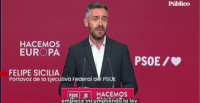 El PSOE, sobre la candidatura de Olona: "Es muy triste que empiece incumpliendo la ley"