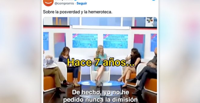 Compromís responde a Ferreras y Pastor en un vídeo con lo que Mónica Oltra decía en realidad sobre dimitir por ser imputado