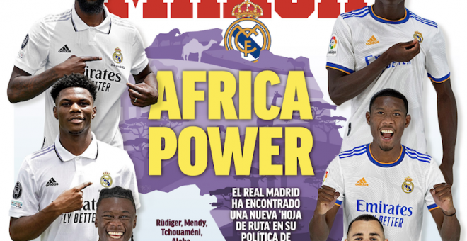 "Menudos genios del periodismo": el 'Marca' titula "Africa Power" a toda página con seis jugadores negros y sólo un africano