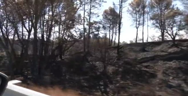 Los vecinos de la zona de Vall d'Ebo se encuentran con los efectos del fuego al volver a sus casas