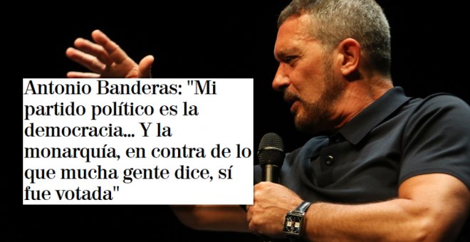 Antonio Banderas dice que su partido es "la democracia" y que la monarquía "fue votada": "No nos avisó de que había elecciones a rey"