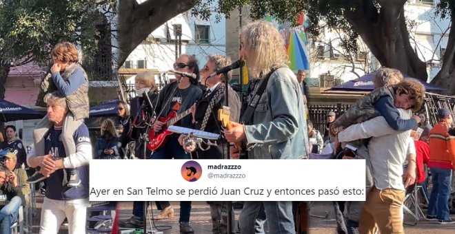 Un niño se pierde en una calle de Argentina y los músicos consiguen localizar a su padre con la ayuda de la plaza: "Eduardo, 'vení' a buscar a Juan Cruz"