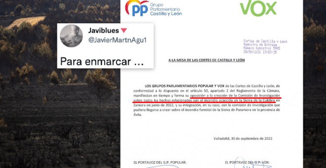 "Para enmarcar...": así se han opuesto PP y Vox a una comisión de investigación por el incendio de la Sierra de la Culebra