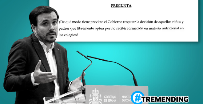 Alberto Garzón revela su sorpresa ante la pregunta de un grupo parlamentario sobre alimentación: "No termino de salir de mi asombro"