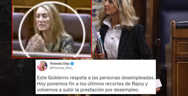 Yolanda Díaz anuncia la subida de las prestaciones por desempleo con hemeroteca de los recortes de Rajoy y el "¡que se jodan!" de Andrea Fabra