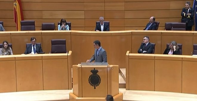 Pedro Sánchez desata las risas en el Senado por su hilarante chascarrillo a Rafael Hernando