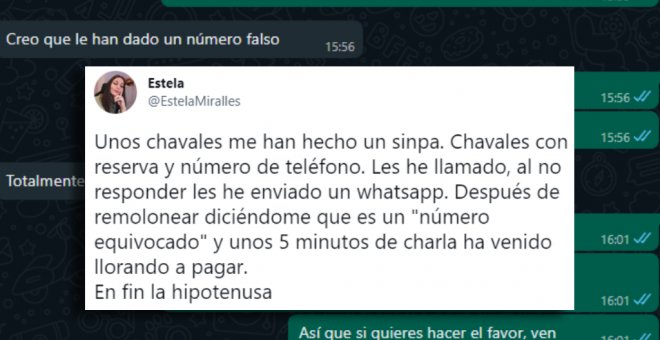 La encargada de un restaurante resuelve un 'sinpa' con maestría: "Cinco minutos de charla y ha venido llorando a pagar"