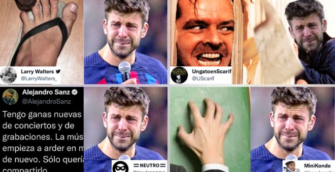 Los memes más descacharrantes con una foto de Gerard Piqué en su despedida