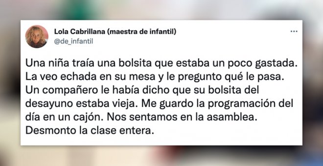 La maravillosa lección de una maestra de infantil a sus alumnos: "Hay que apreciar lo que tenemos"