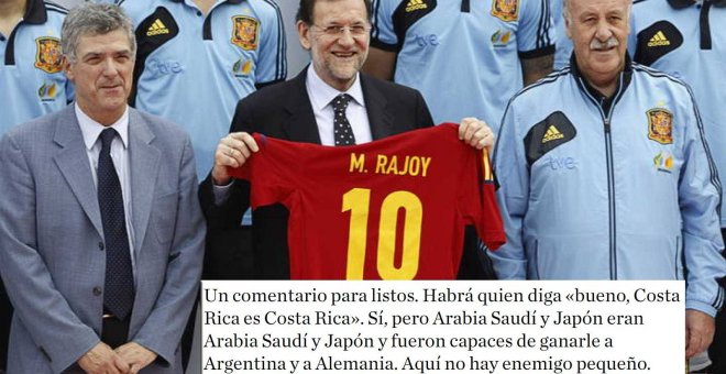 "Costa Rica es Costa y Alemania es Alemania": el sesudo debut de Rajoy como columnista deportivo