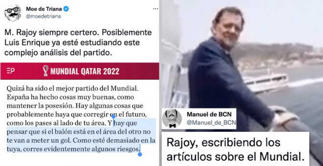 "Mariano, 12 años. Tema libre": cachondeo con la última columna de Rajoy sobre el Mundial de Catar