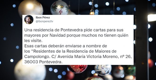 La conmovedora petición de una residencia de mayores para Navidad: "Muchos no tienen quién les visite"