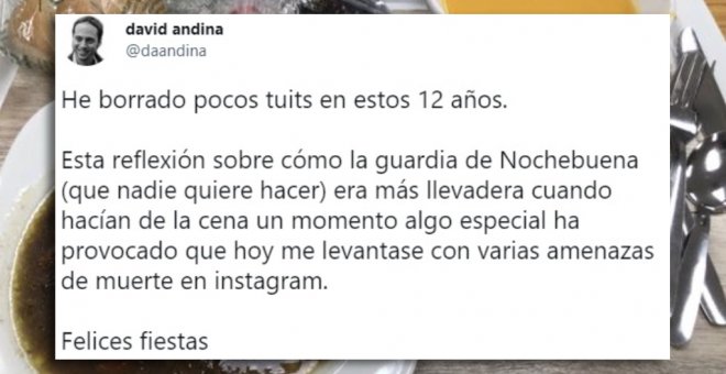 Un médico recibe amenazas de muerte tras denunciar la cena de Nochebuena en un hospital de Madrid: "He borrado pocos tuits en estos 12 años"