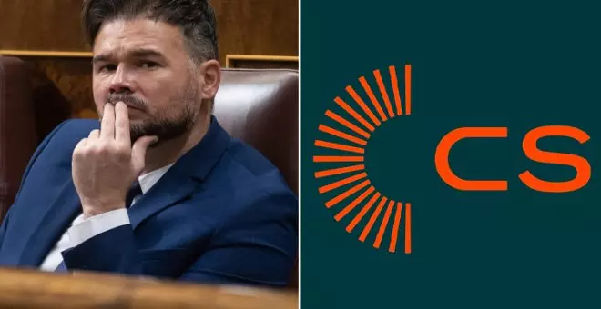 El curioso parecido que Gabriel Rufián ha sacado al nuevo logo de Ciudadanos: "¿Esto ya se ha comentado?"