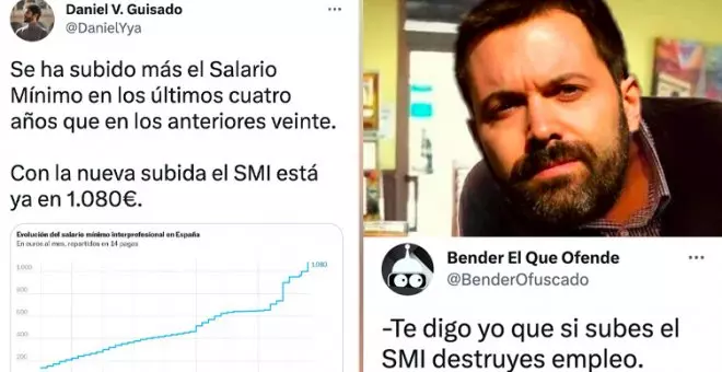 "Recordad que si por algunos fuera seguiríamos con un salario mínimo de 735 euros": la subida del SMI, comentada en las redes