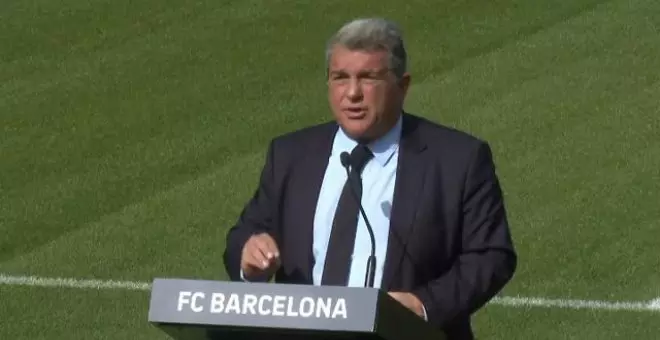 Laporta denuncia la "fobia" de Tebas hacia el Barça y dice que no le dará el gusto de dimitir