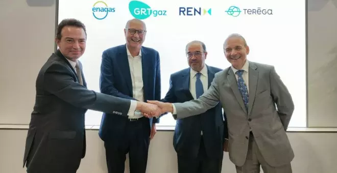 Enagás firma con sus homólogos de Portugal y Francia impulsar el transporte de hidrógeno en la red