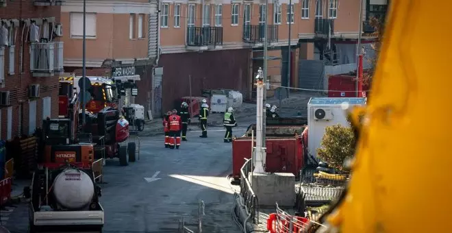 Una explosión durante las demoliciones reaviva los temores de los afectados por la línea 7B del metro de Madrid