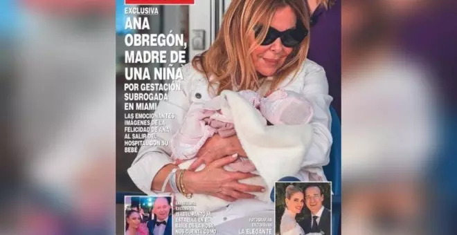 Ana Obregón aterriza en España con la bebé que compró a través de un vientre de alquiler