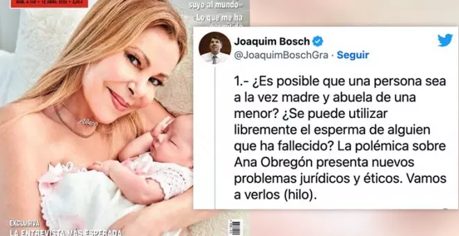 El hilo de Joaquim Bosch sobre los problemas éticos y jurídicos tras la polémica de Ana Obregón