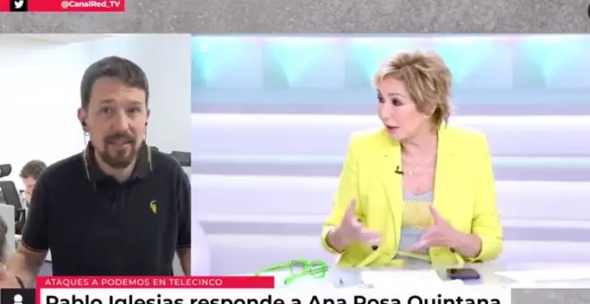 La respuesta de Pablo Iglesias a Ana Rosa Quintana en un minuto: "No sé si lo has pensado tú o te lo han escrito como los libros"