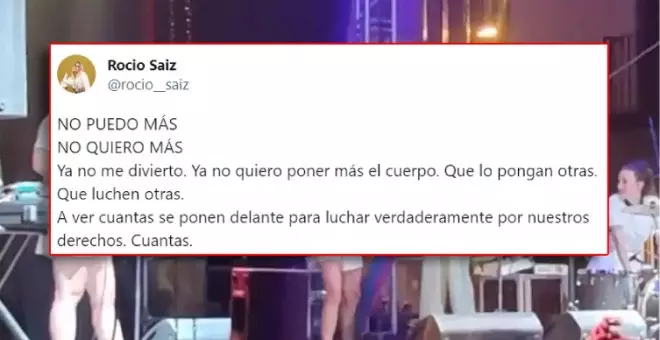 La cantante Rocío Saiz, tras la detención de su concierto por quitarse la camiseta: "No puedo más"