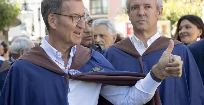Rueda y Feijóo se arriesgan a vestir las autonómicas gallegas con el disfraz de carnaval de la política estatal