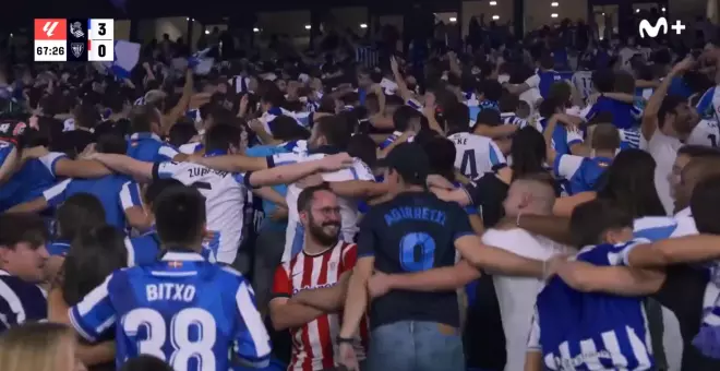 "Así debería ser el futbol": los tuiteros aplauden este vídeo viral de un aficionado del Athletic en el estadio de la Real Sociedad