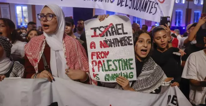 Palestinos se manifiestan en Madrid: "Israel es el niño favorito de Estados Unidos"