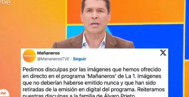 Las imágenes que TVE reconoce que "nunca deberían haberse emitido" del cuerpo de Álvaro Prieto provocan la indignación