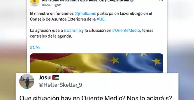 "Agresión" rusa vs. "situación" en Oriente Medio: la doble vara de medir en un solo tuit de Exteriores