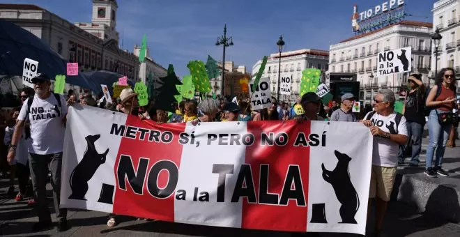 Madrid inicia la tala de 523 árboles para la ampliación del Metro y los vecinos se echan a la calle